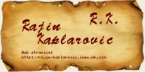 Rajin Kaplarović vizit kartica